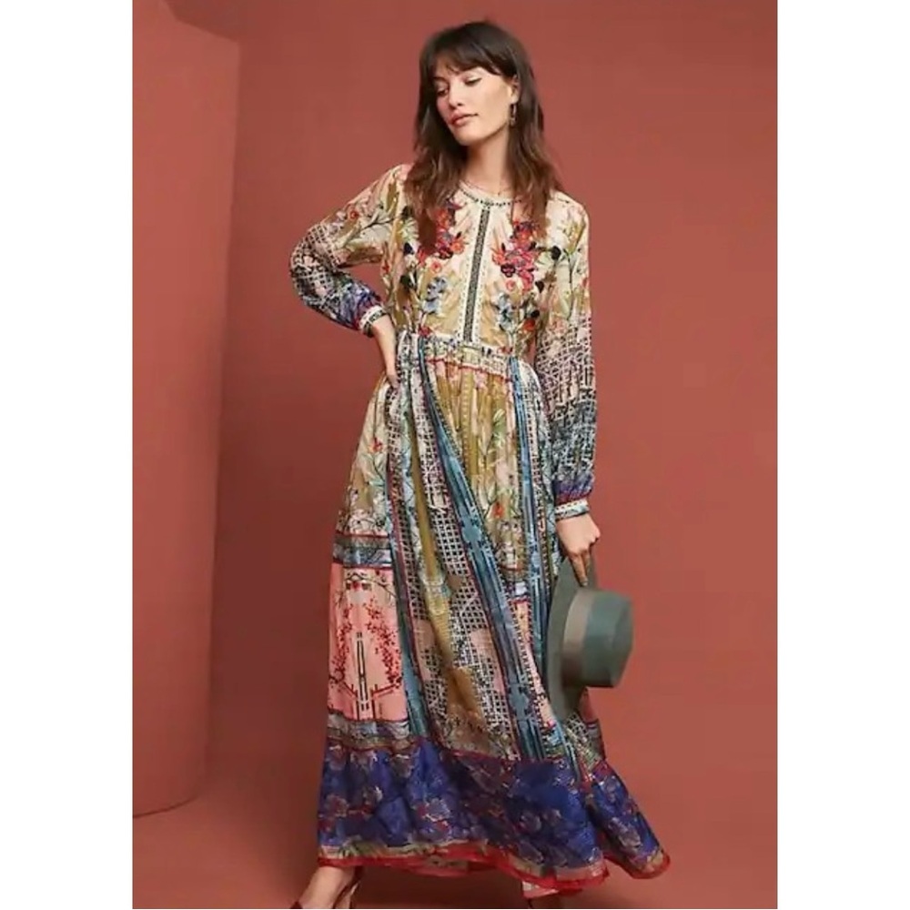 Anthropologie Bhanuni Dorais Maxi Dress
Embroidered Size XS